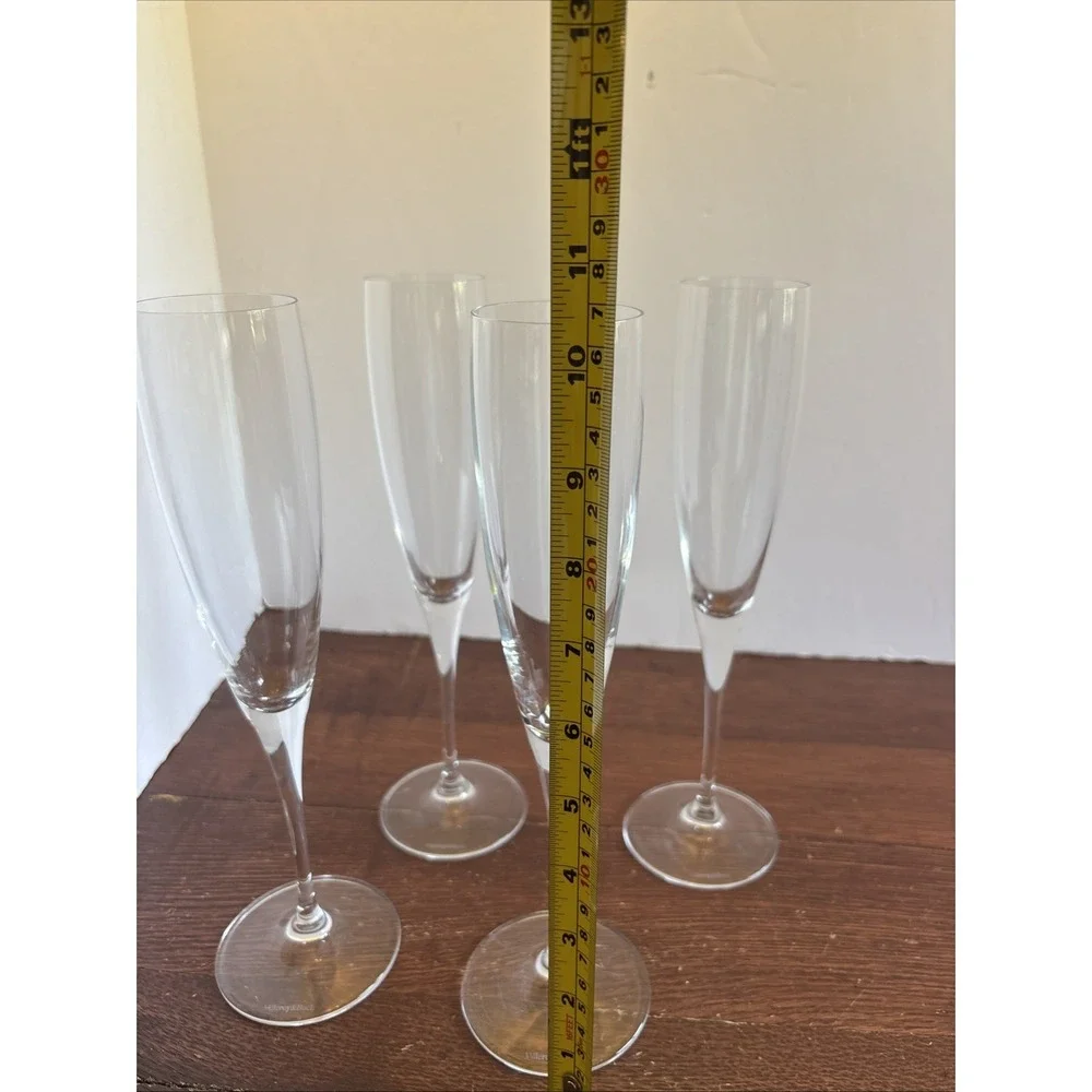 Set of 4‎ Villeroy & Boch MAXIMA  Crystal Champagne Flutes Glasses